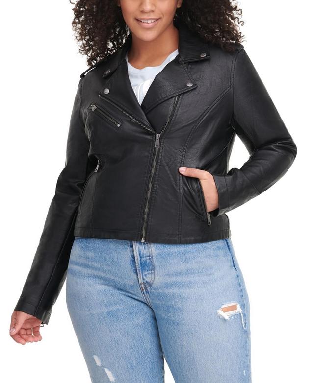 Levis Plus Size Trendy Faux Leather Moto Jacket Product Image