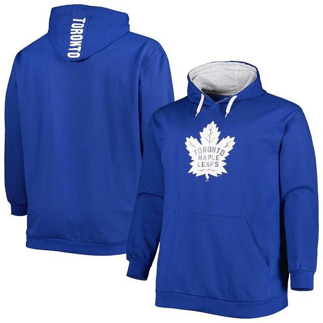 Mens Royal Toronto Maple Leafs Big & Tall Fleece Pullover Hoodie Product Image