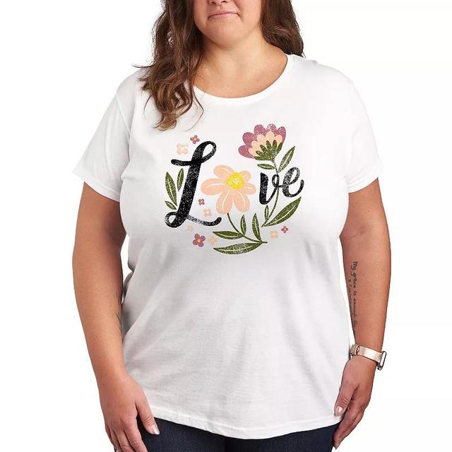 Plus Love Flowers Graphic Tee, Womens Product Image