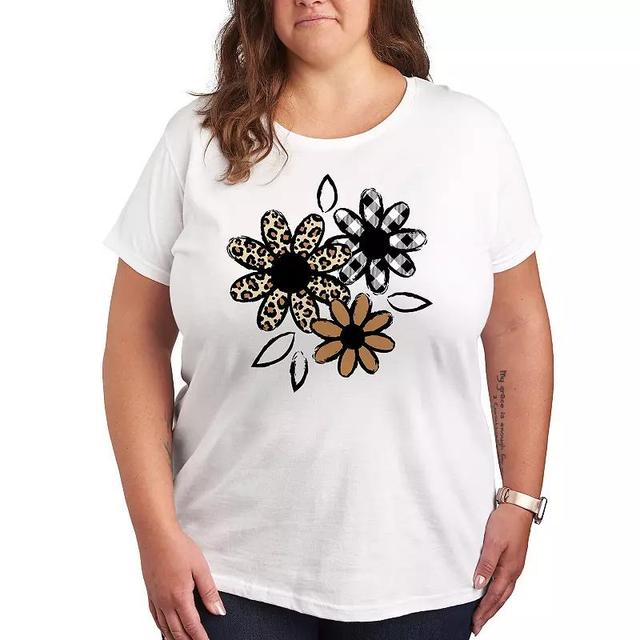 Instant Message Womens Womens Tee Shirts WHITE - White Patterned Flowers Relaxed-Fit Tee - Women & Plus Product Image