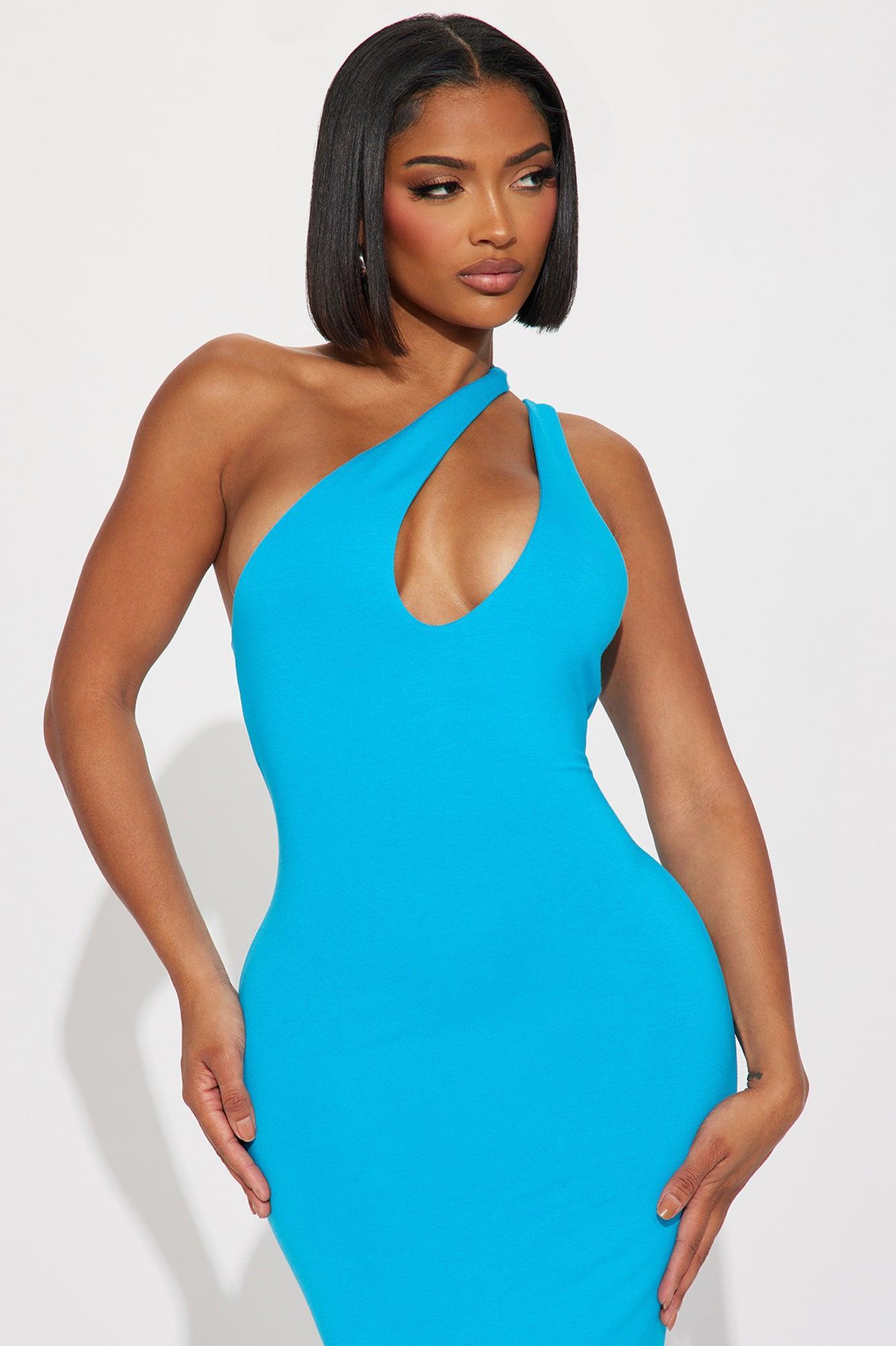 Keep It Routine Midi Dress - Turquoise Product Image