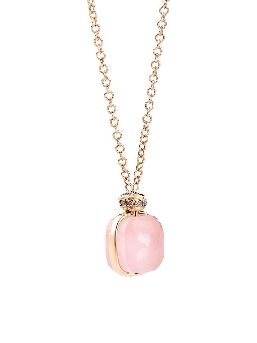 Womens Nudo Classic 18K Rose Gold, Quartz, Chalcedony & Diamond Necklace Product Image