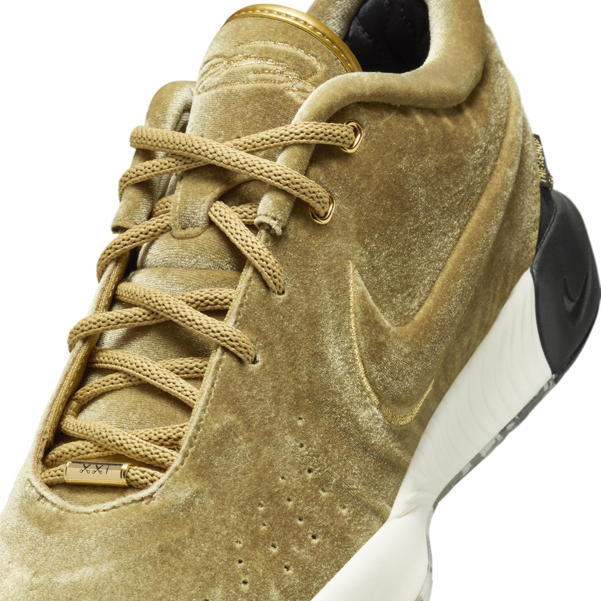 Nike Mens LeBron James Nike Lebron XXI - Mens Basketball Shoes Metallic Gold/Black/Gum Medium Brown Product Image