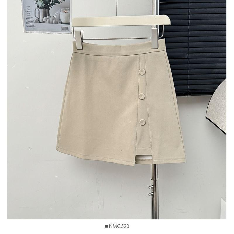 Asymmetrical High-Rise A-Line Mini Skirt Product Image