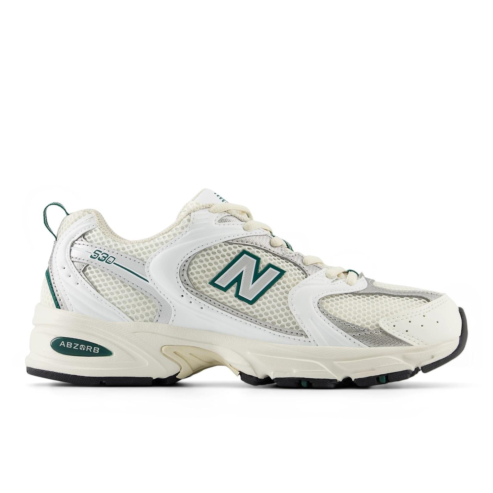 NEW BALANCE 530 Panelled Mesh Sneakers In White And Green Product Image