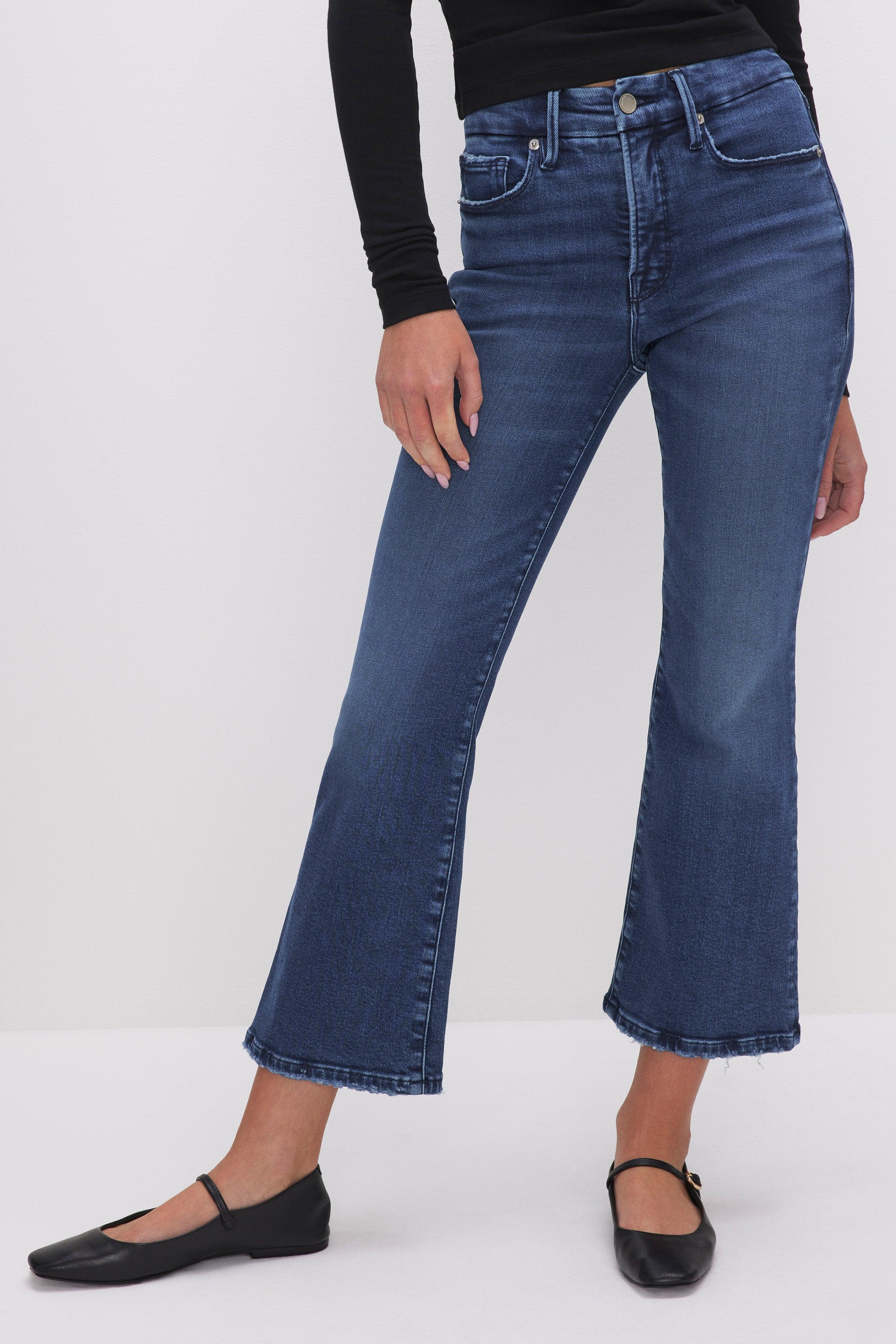 GOOD LEGS LIGHT COMPRESSION CROPPED MINI BOOT JEANS | INDIGO625 Product Image