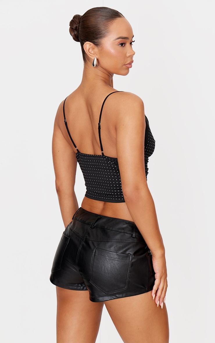 Black Hot Fix Cowl Neck Cami Top Product Image