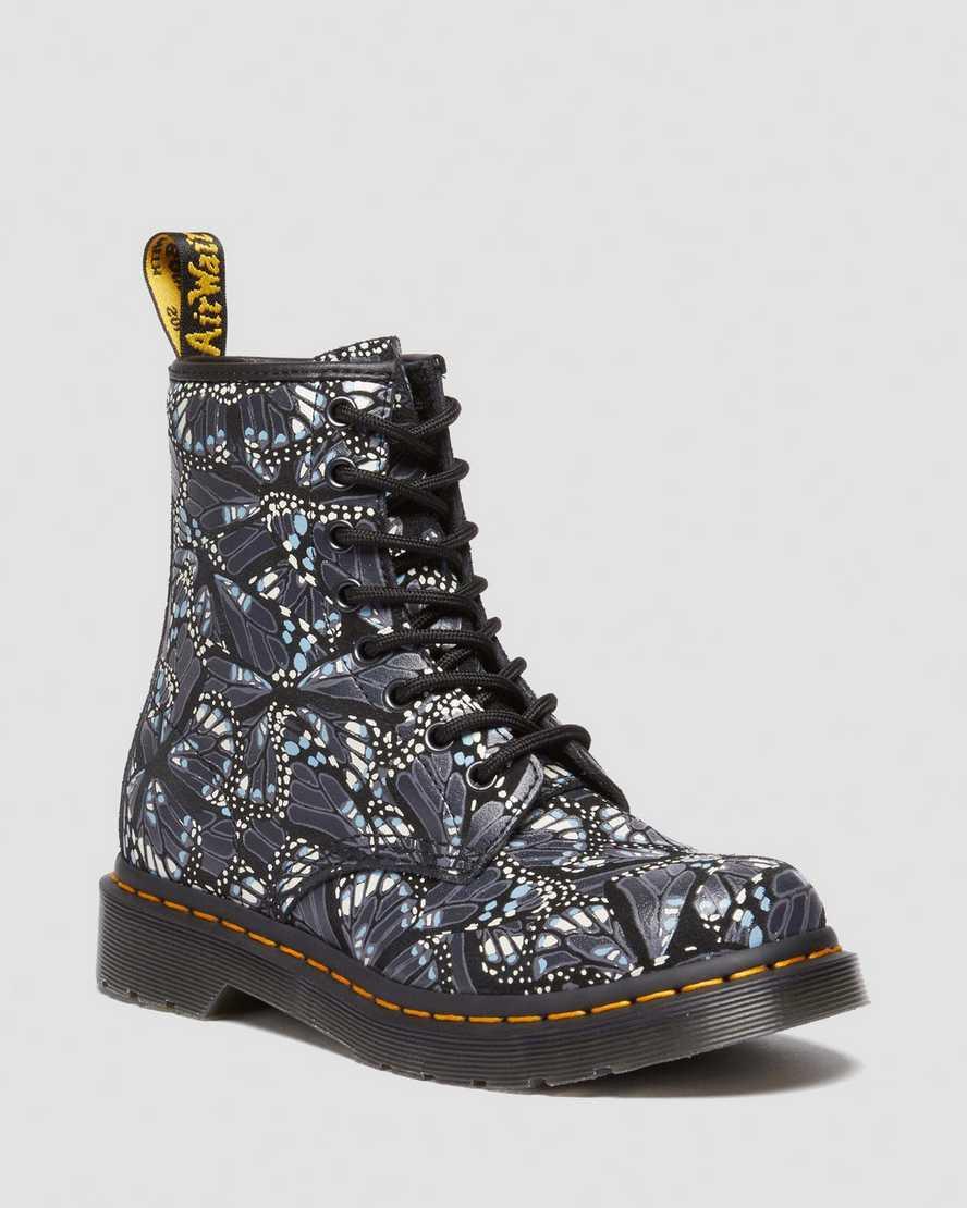 DR MARTENS 1460 Women's Butterfly Print Suede Lace Up Boots Product Image