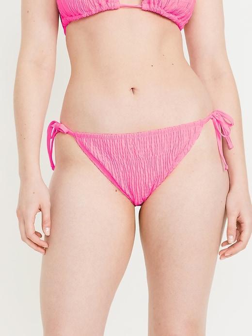 Mid-Rise String Bikini Swim Bottoms Product Image