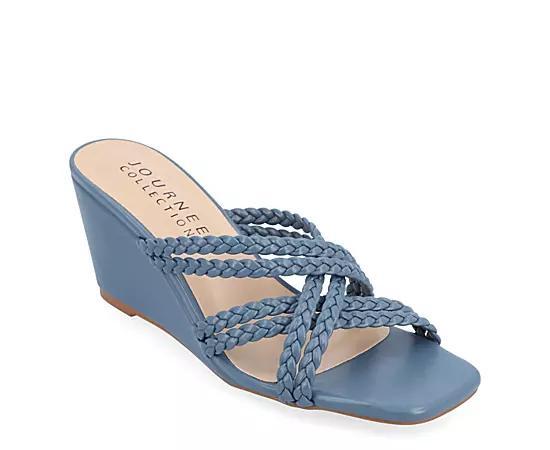 Journee Collection Womens Baylen Strappy Braided Wedge Sandals Product Image