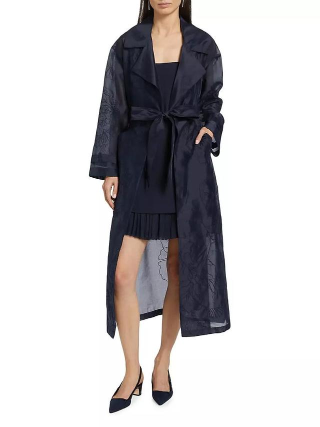 Jayla Embroidered Organza Trench Coat Product Image