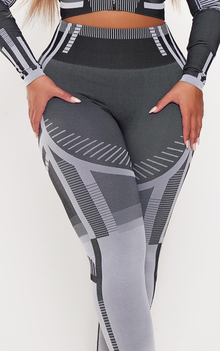 Shape Grey Contrast High Waist Leggings Product Image