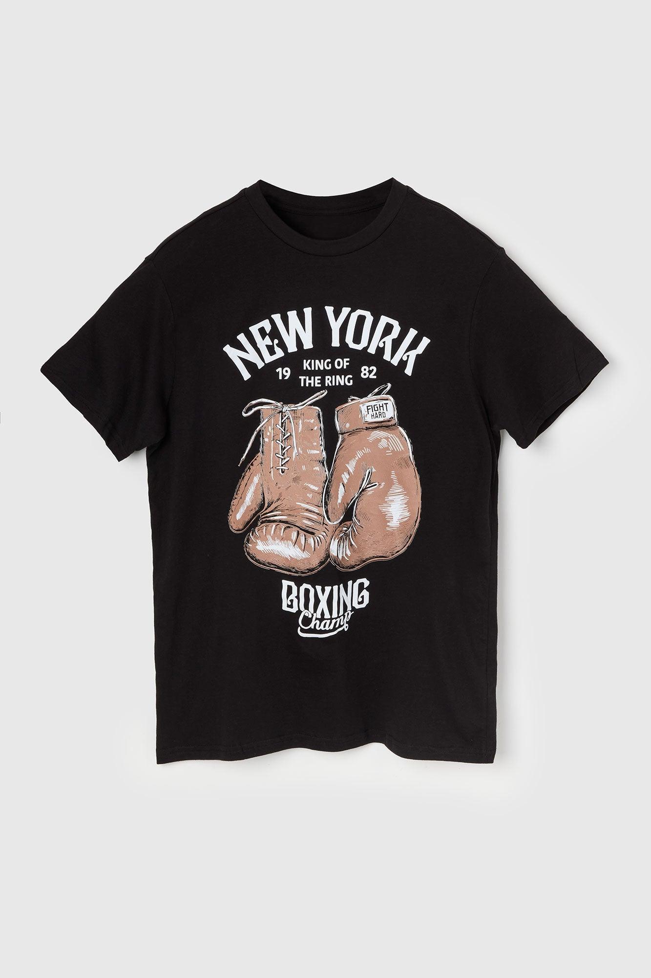 New York Boxing Graphic T-Shirt Male Product Image