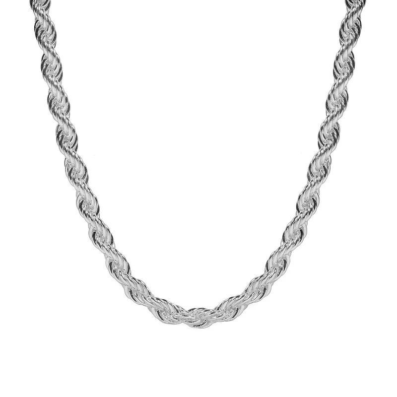 Emberly Silver Tone Twisted Chain Necklace, Womens, None Product Image