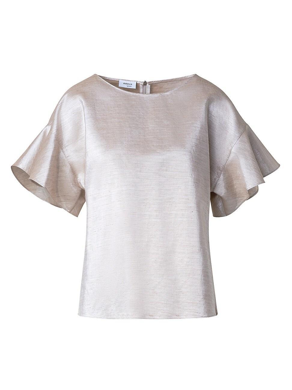 Metallic Linen Canvas Blouse Product Image