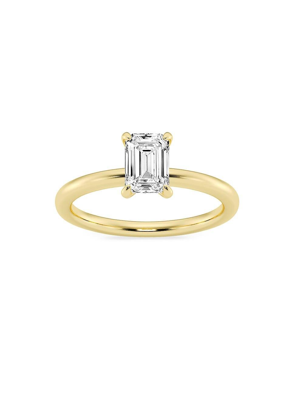 Womens 14K Yellow Gold & Emerald-Cut Lab-Grown Diamond Solitaire Ring/0.50-5.00 TCW Product Image