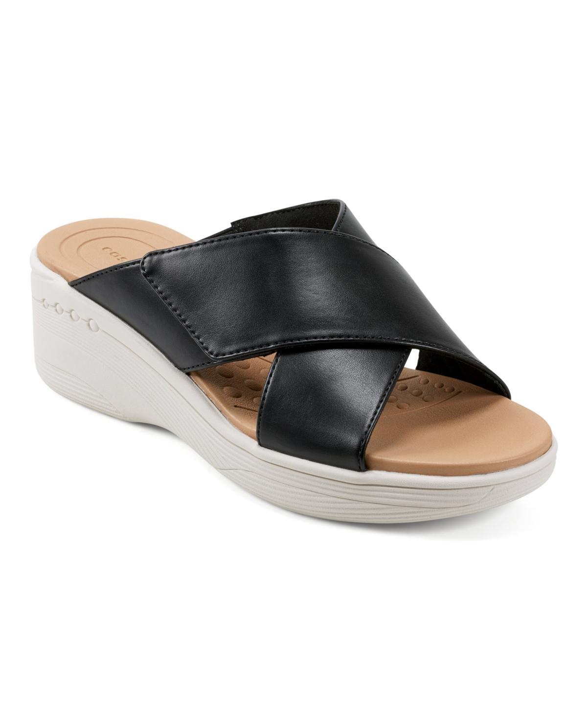 Easy Spirit Bindie Womens X-Band Wedge Slide Sandals Product Image