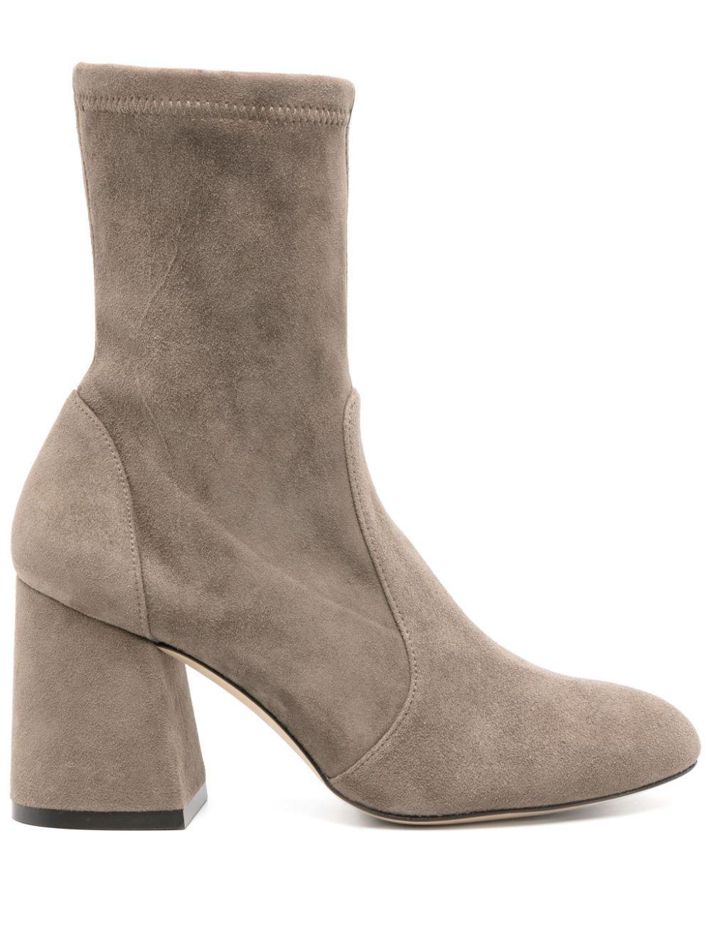 STUART WEITZMAN Flareblock 85 Stretch Bootie Stone In Gray Product Image