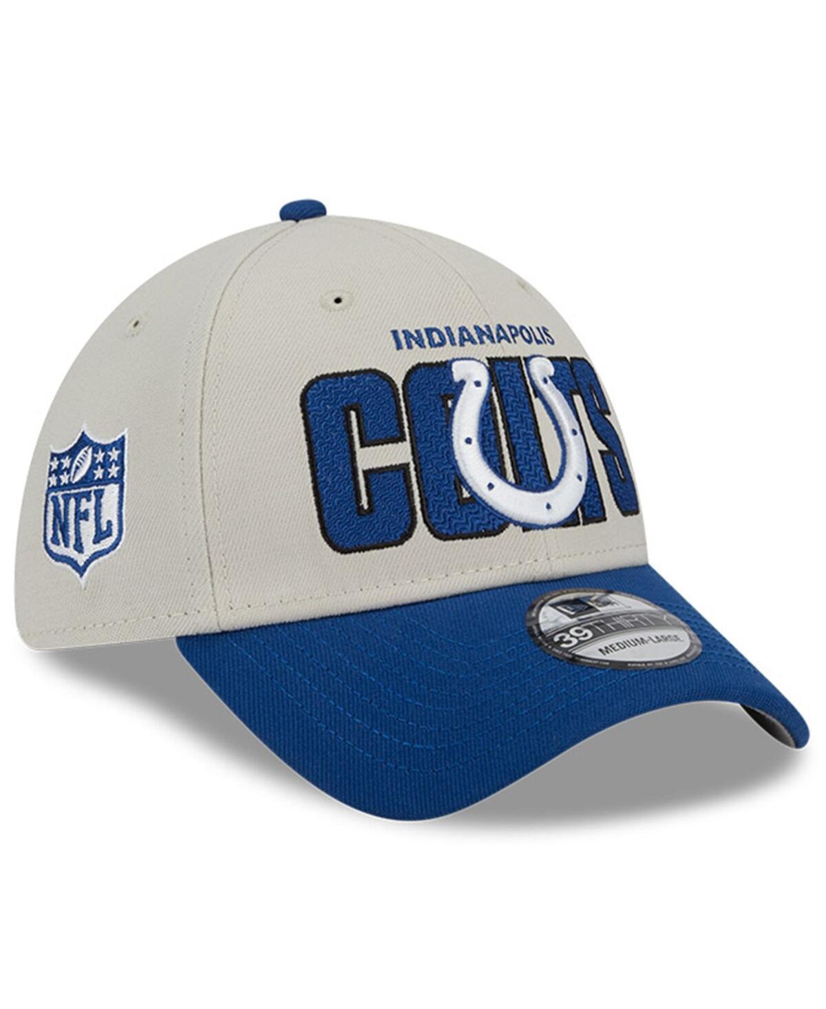 Mens New Era Stone/Royal Indianapolis Colts 2023 NFL Draft 39THIRTY Flex Hat Product Image