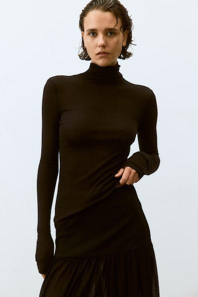 Pima Cotton Turtleneck Top Product Image