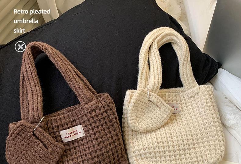 Plain Knitted Tote Bag Product Image