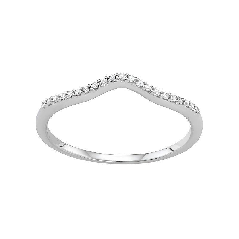 Jewelexcess Sterling Silver Diamond Accent V Ring, Womens Silver Tone Product Image