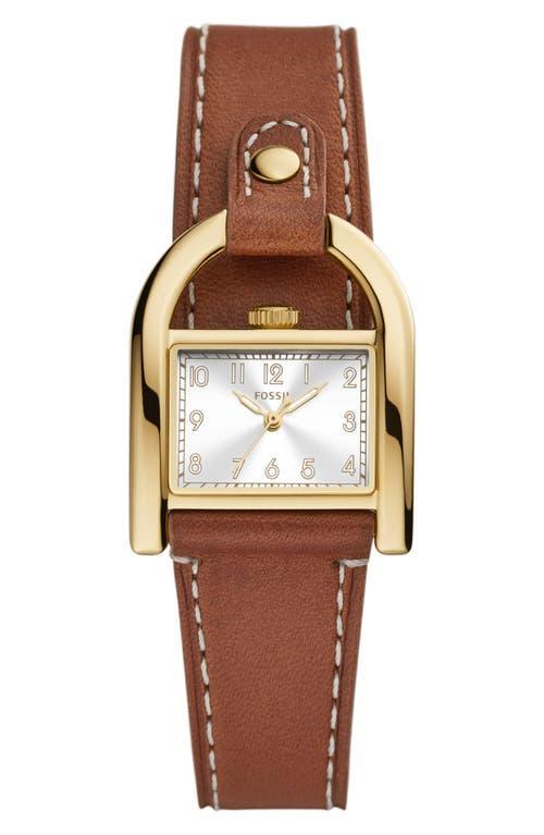 Fossil Womens Harwell Quartz Brown Leather Strap Watch, 28mm Product Image