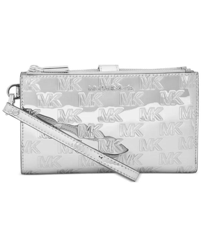 MICHAEL KORS Michael  Jet Set Double Zip Wristlet In Silver Product Image