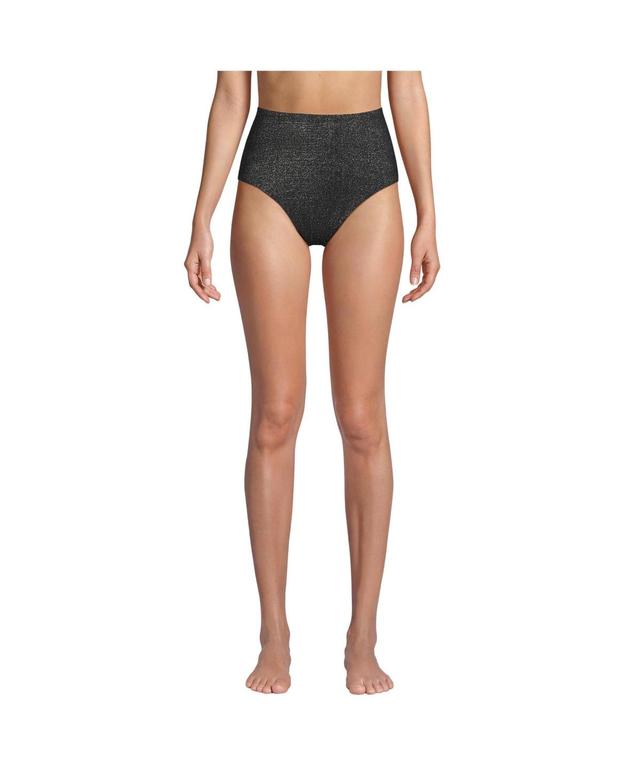 Lands End Womens Chlorine Resistant Shine High Waisted Bikini Bottoms Product Image