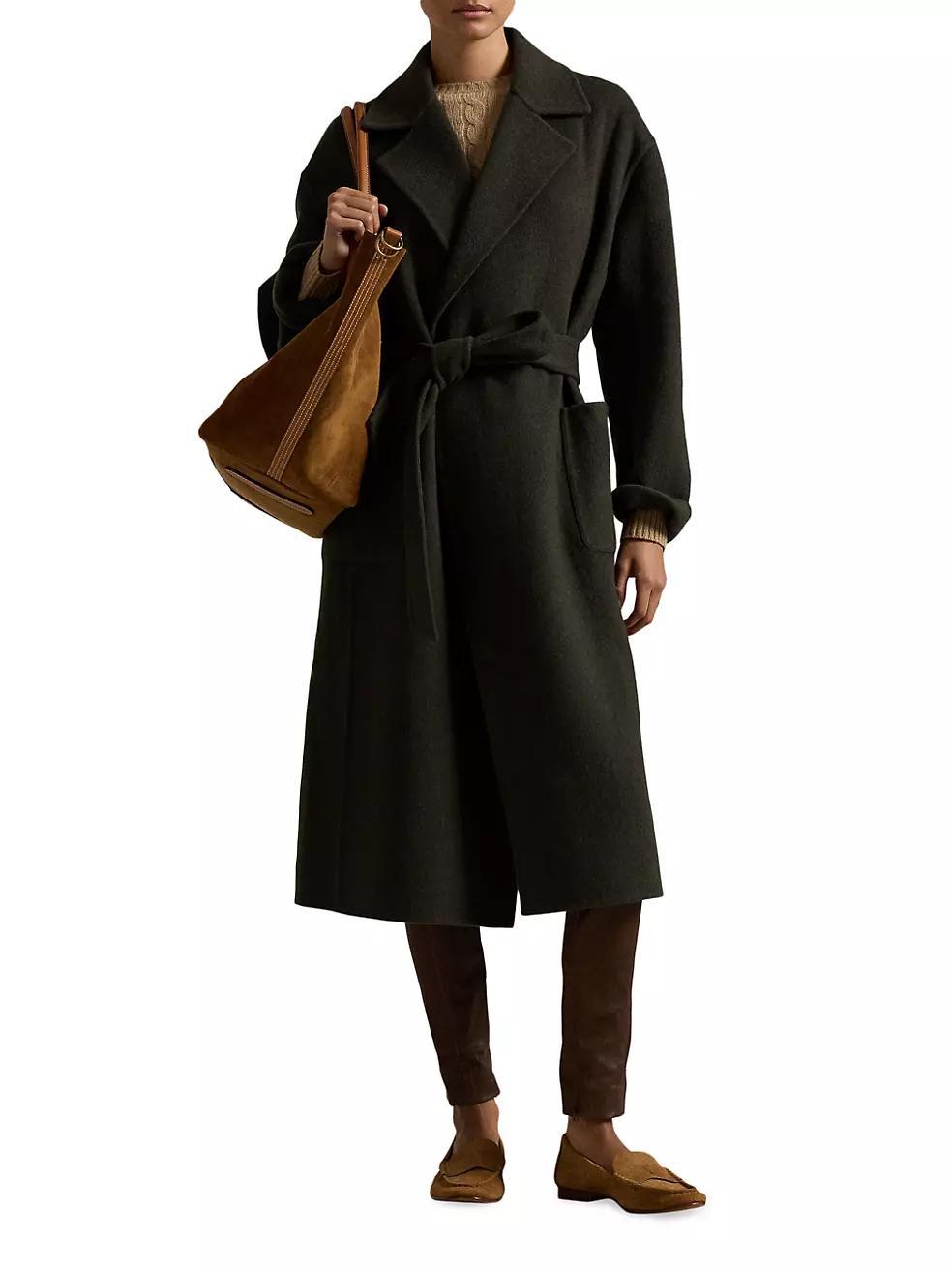 Double-Faced Wool Wrap Coat Product Image