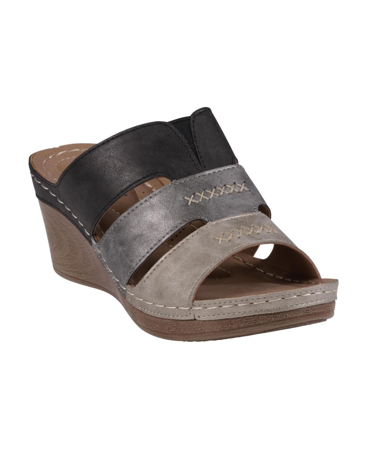 Gc Shoes Womens Delores Triple Band Wedge Sandals Product Image