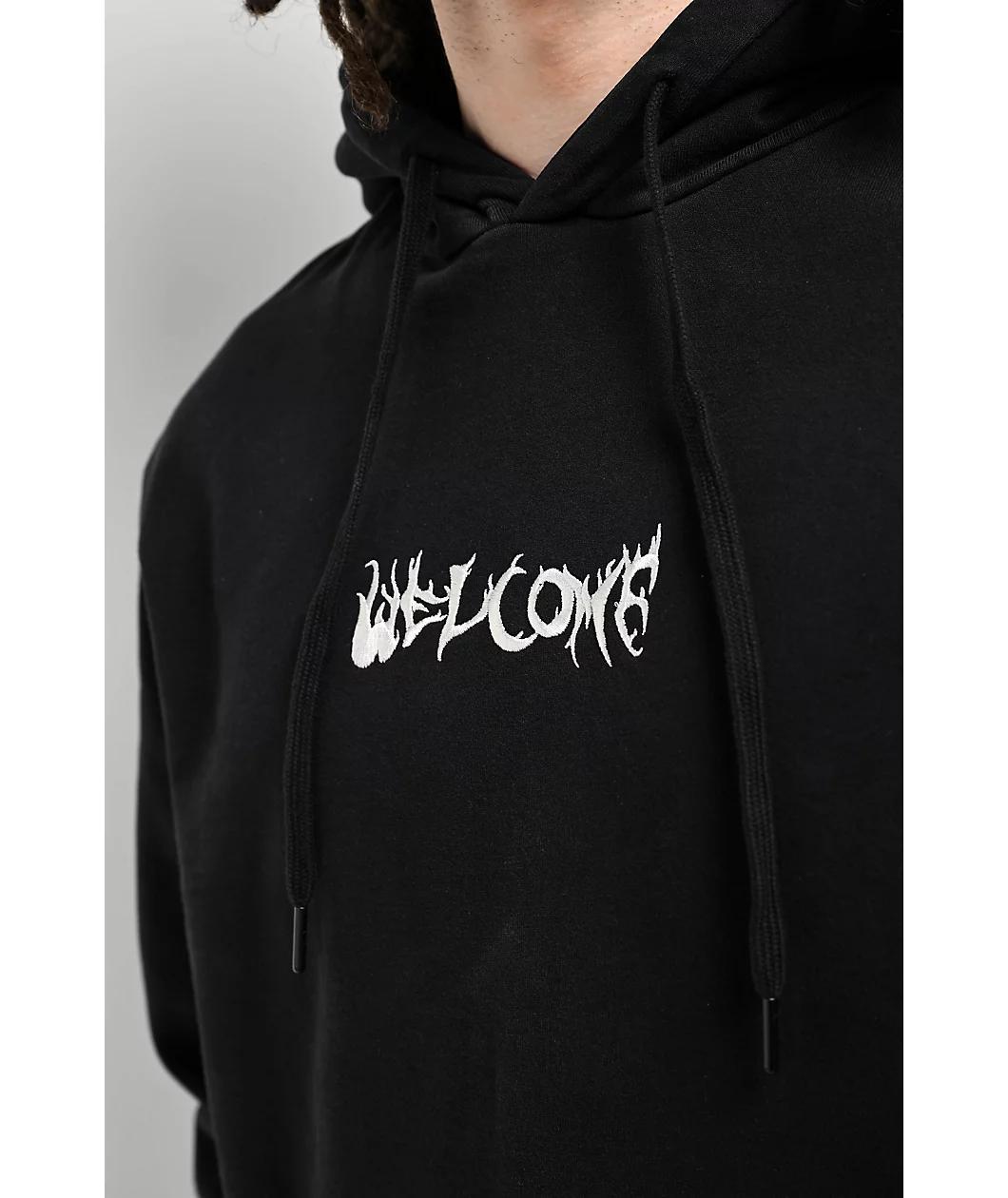 Welcome Light And Easy Black Pigment Dye Hoodie Product Image