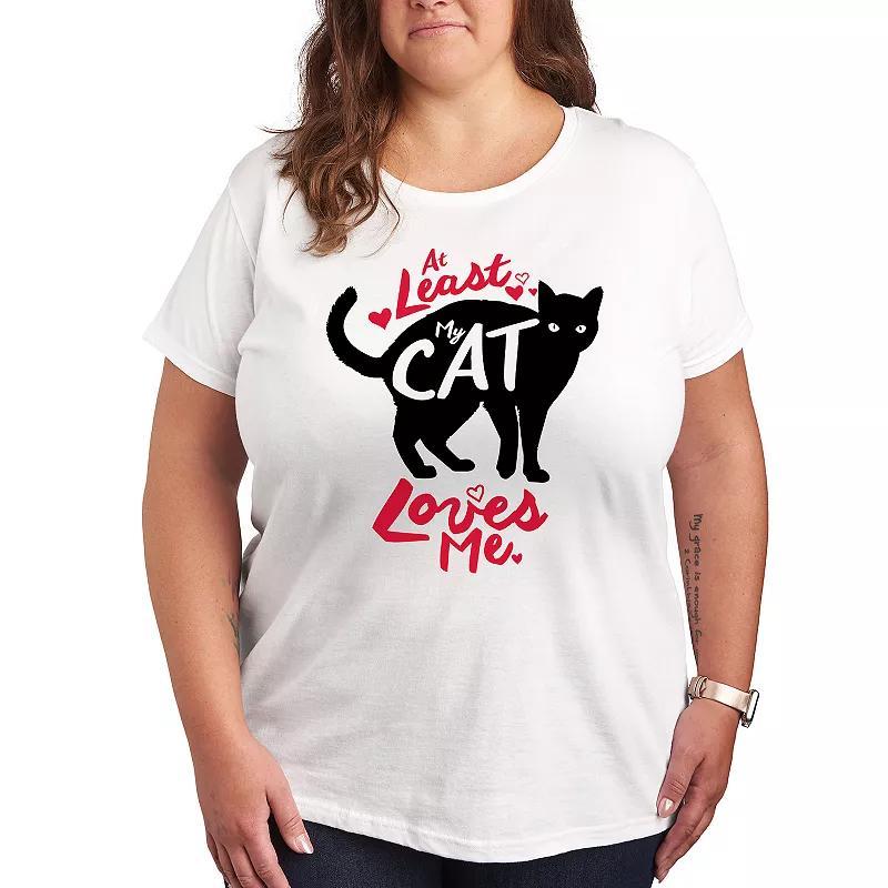 Plus At Least My Cat Loves Me Graphic Tee, Womens Product Image