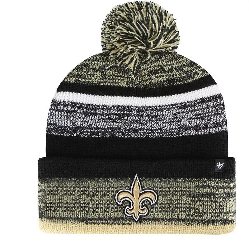 Mens Black New Orleans Saints Northward Cuffed Knit Hat with Pom Product Image