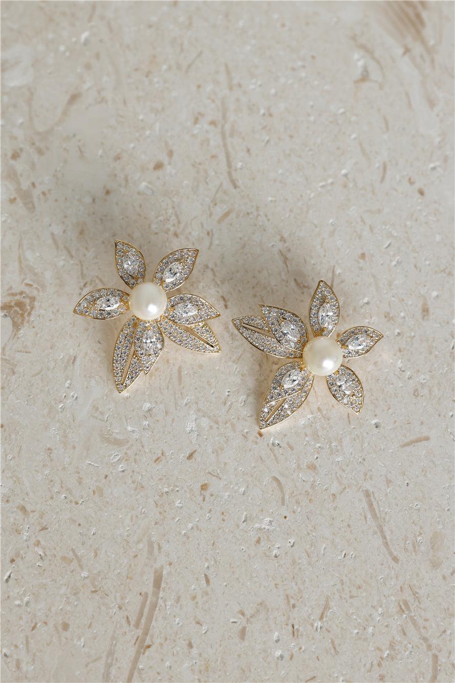 18k Gold Plated Sunlit Beauty Earrings Gold Product Image