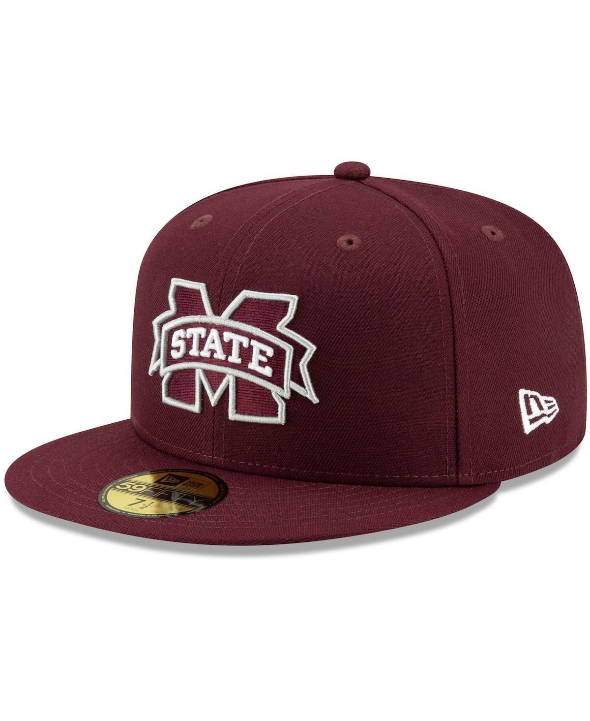 Mens New Era Maroon Mississippi State Bulldogs Logo Basic 59FIFTY Fitted Hat Product Image