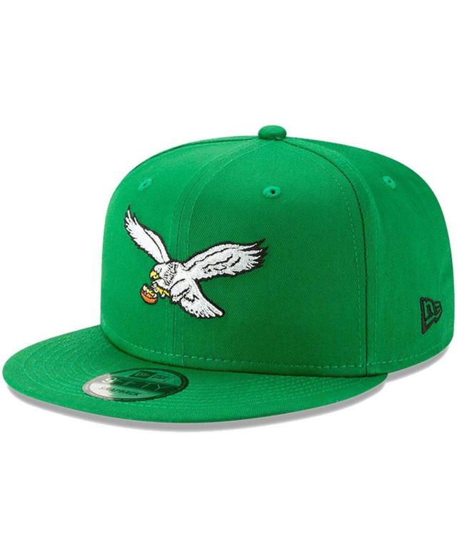 Mens New Era Kelly Philadelphia Eagles Throwback 9FIFTY Adjustable Snapback Hat Product Image