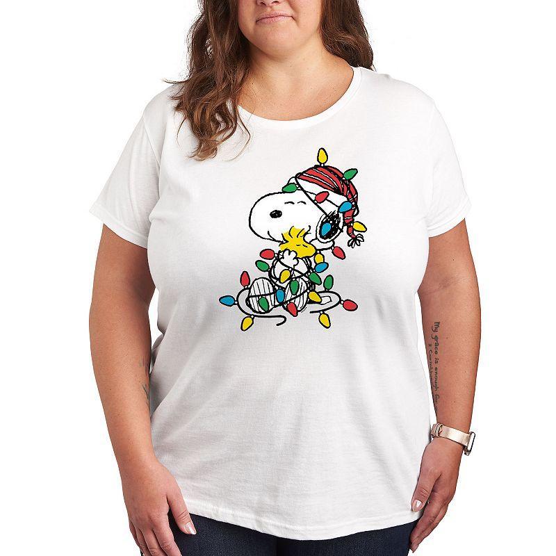 Plus Peanuts Christmas Lights Graphic Tee, Girls Product Image