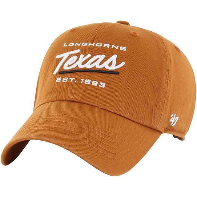 Womens 47 Brand Burnt Orange Texas Longhorns Sidney Clean Up Adjustable Hat Product Image