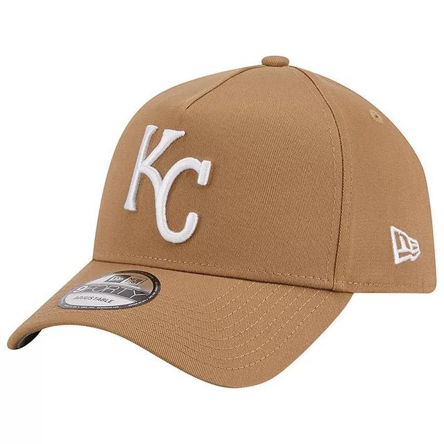 Mens New Era Khaki Kansas City Royals A-Frame 9FORTY Adjustable Hat Product Image