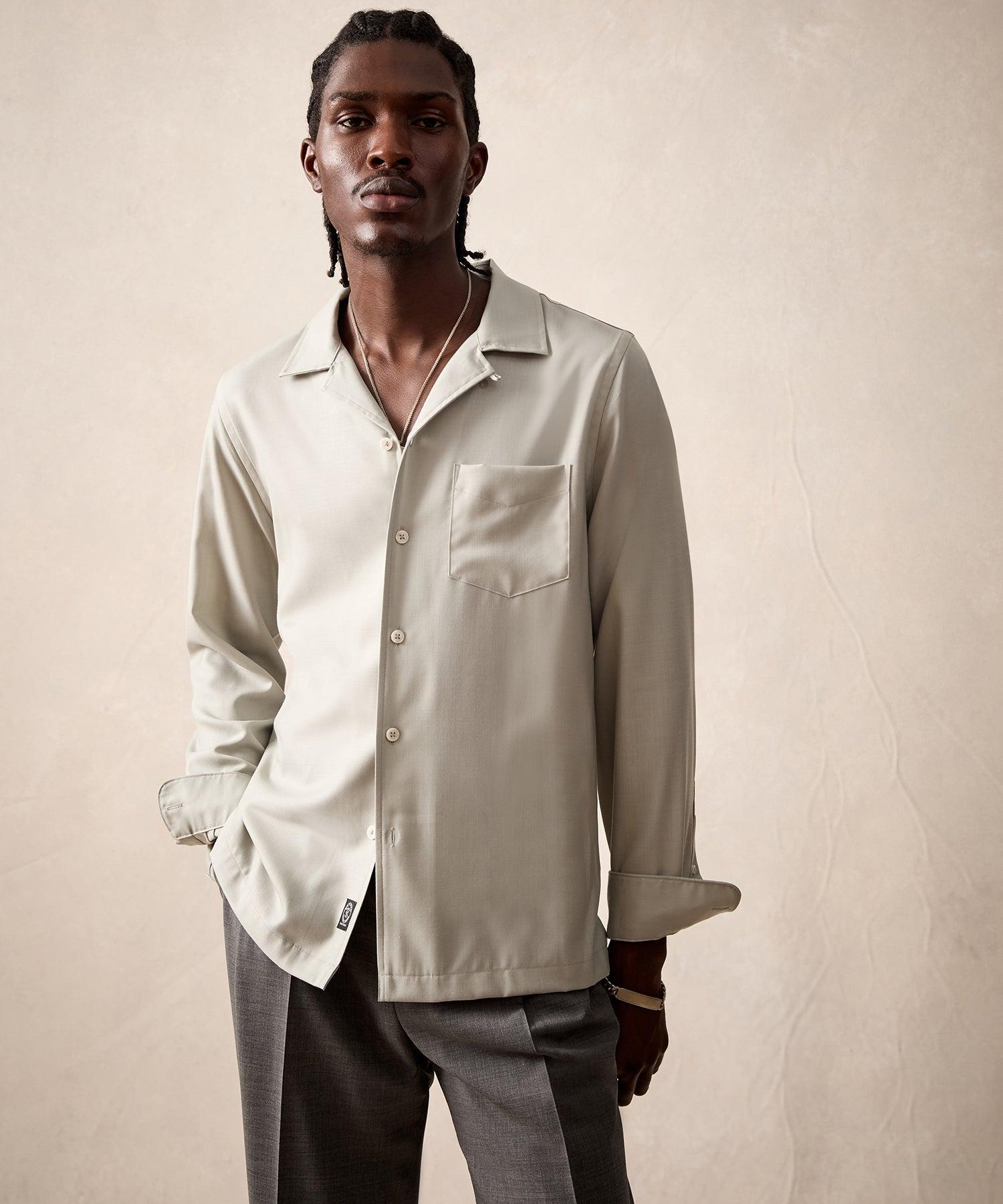 Merino Hollywood Shirt in Stone Product Image