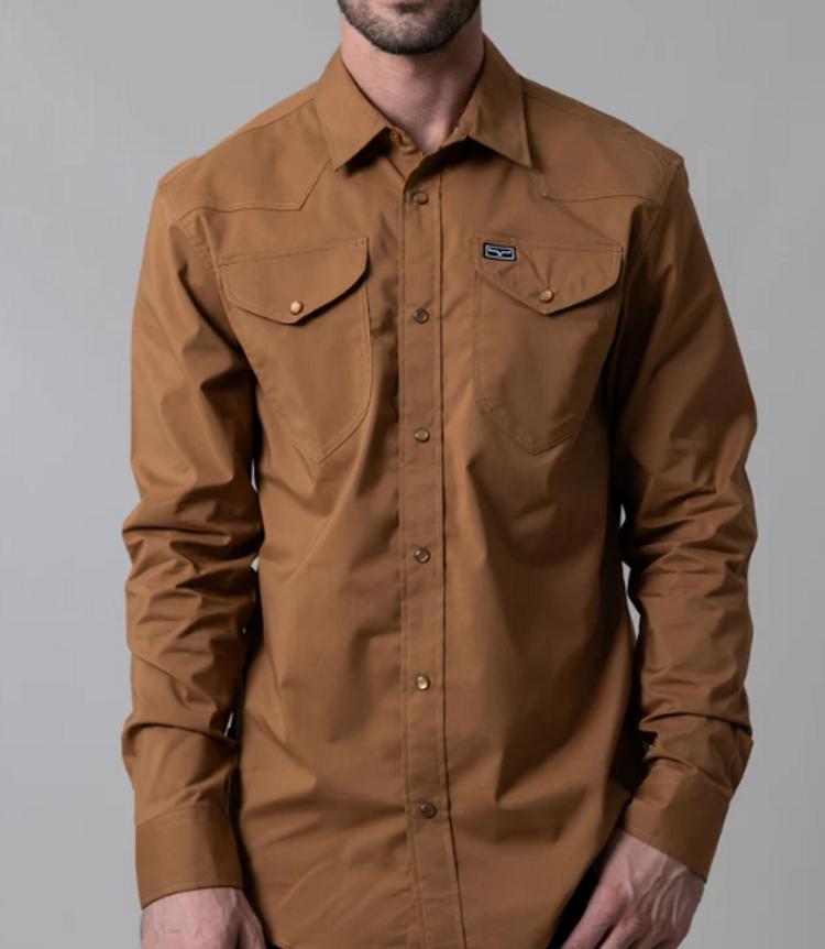 Kimes Ranch® Men's L/S Brown Blackout Snap Dress Shirt Product Image