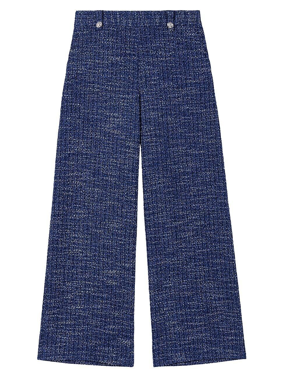 Womens Wide Leg Tweed Trousers Product Image