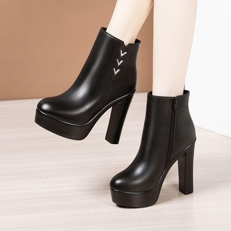 Platform High Heel Short Boots Product Image