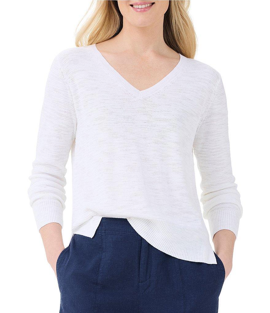 NIC + ZOE Knit V-Neck Long Sleeve Sweater Product Image