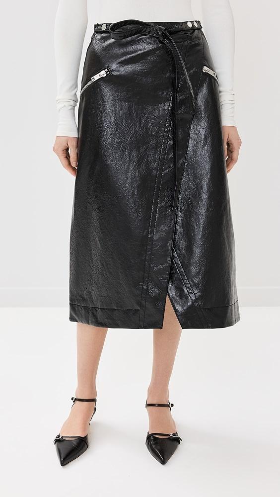 3.1 Phillip Lim Textured Faux Leather Wrap Skirt | Shopbop Product Image