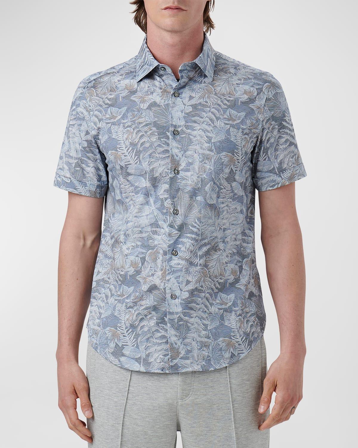 Mens OoohCotton Tech Leaf-Print Sport Shirt Product Image