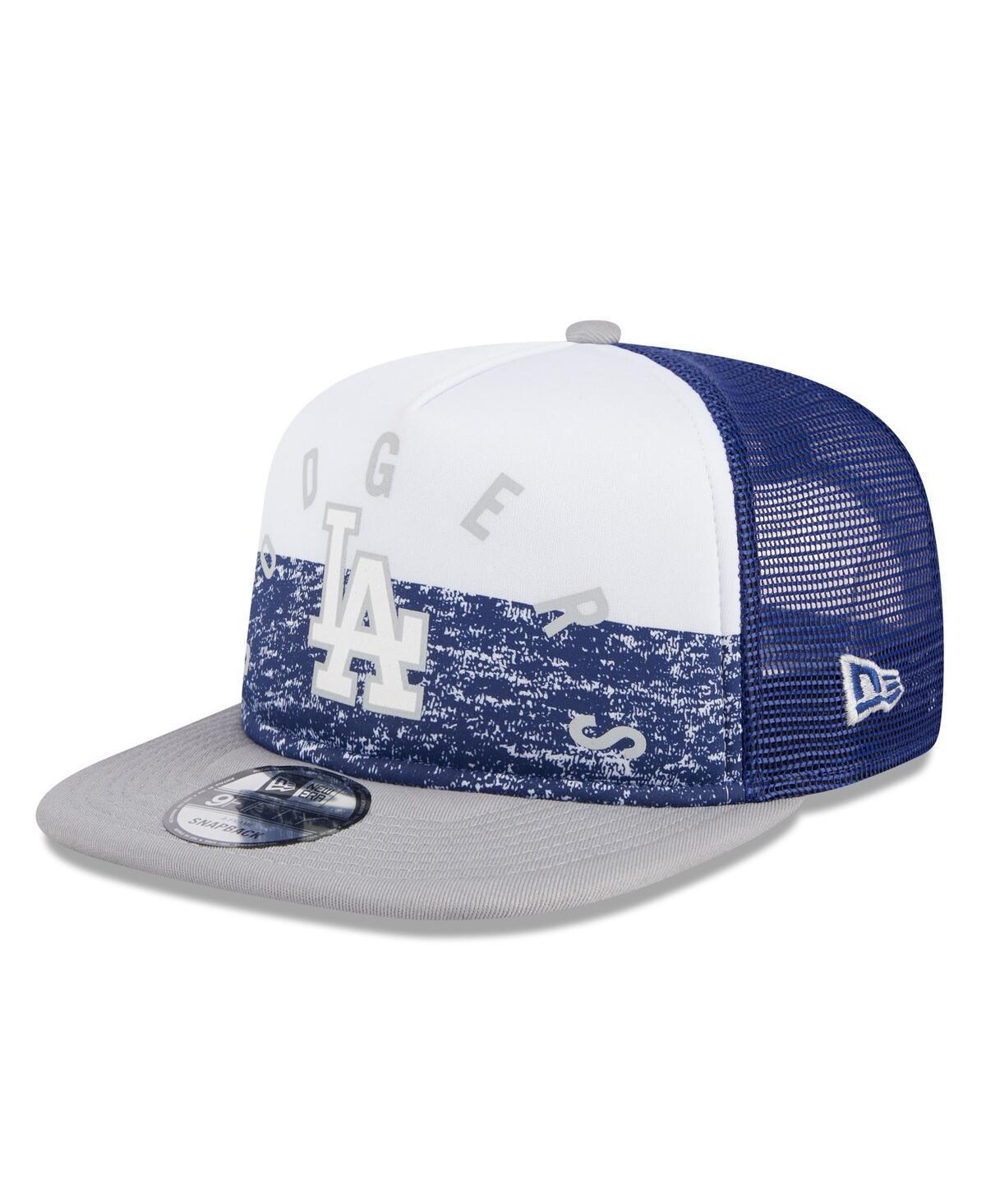 Mens New Era /Gray Los Angeles Dodgers Team Foam Front A-Frame Trucker 9FIFTY Snapback Hat Product Image