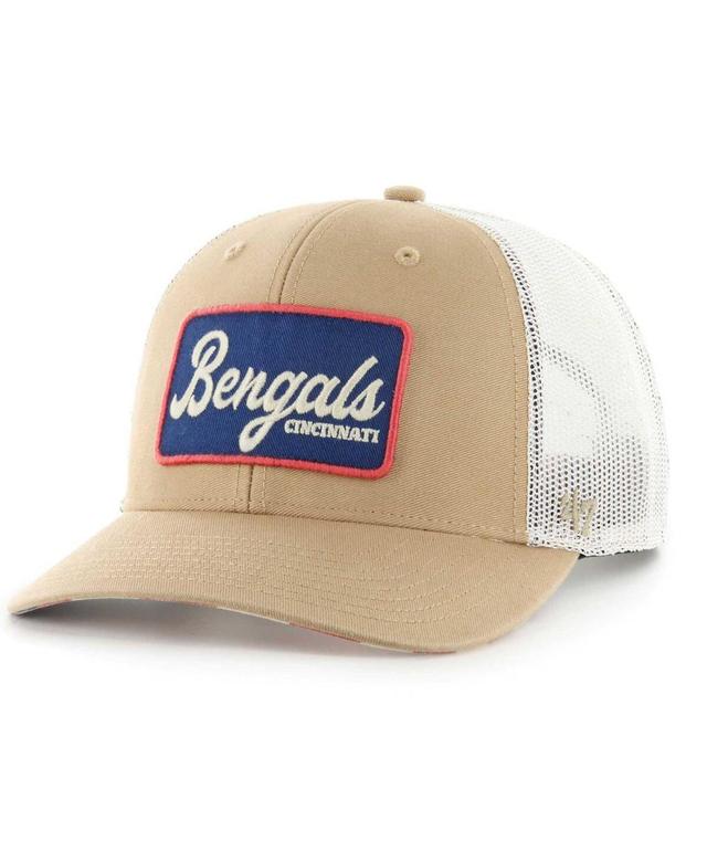 47 Brand Mens Tan Cincinnati Bengals Glory Daze Hitch Trucker Adjustable Hat - Tan, White Product Image