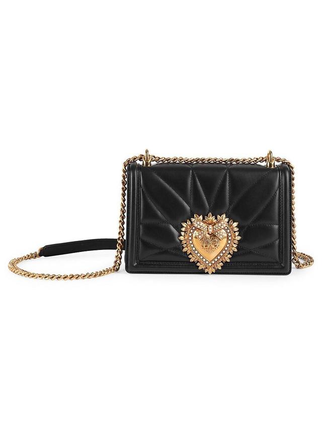 Dolce & Gabbana Devotion Logo Heart Lambskin Crossbody Bag Product Image